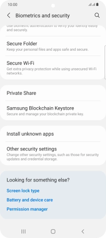 Press Other security settings. Press Other security settings.