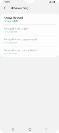 Press the required divert type. Press the required divert type.