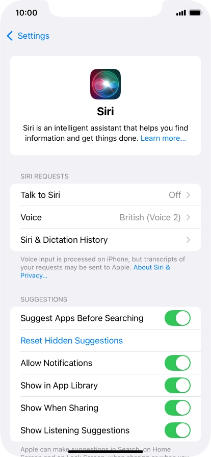 Press Talk to Siri.