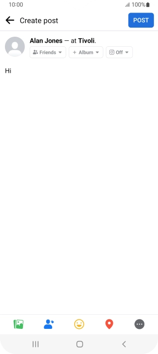 Write the required text and press POST. Write the required text and press POST.