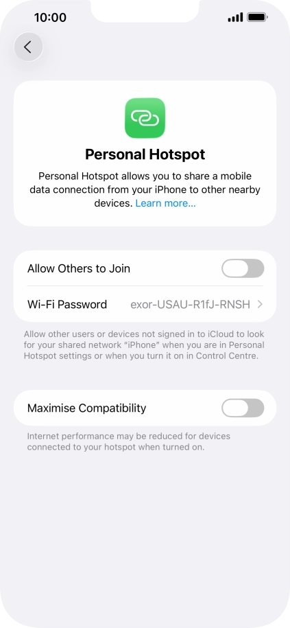 Press Wi-Fi Password and key in the required password.