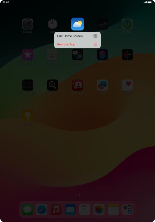 Press Remove App.