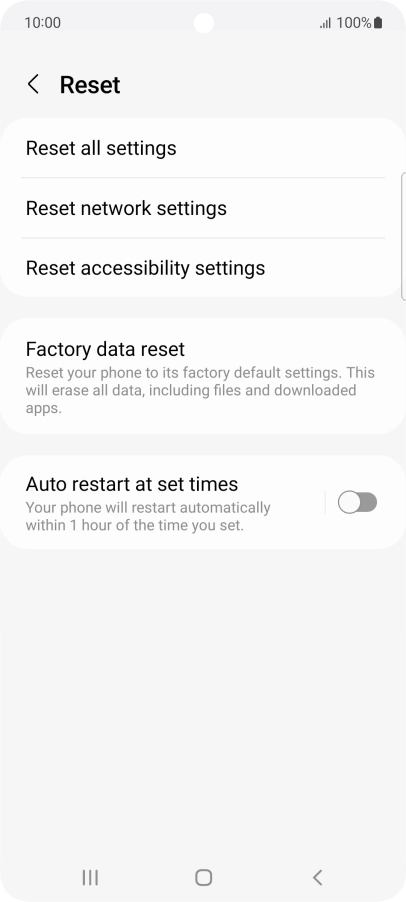 Press Factory data reset.