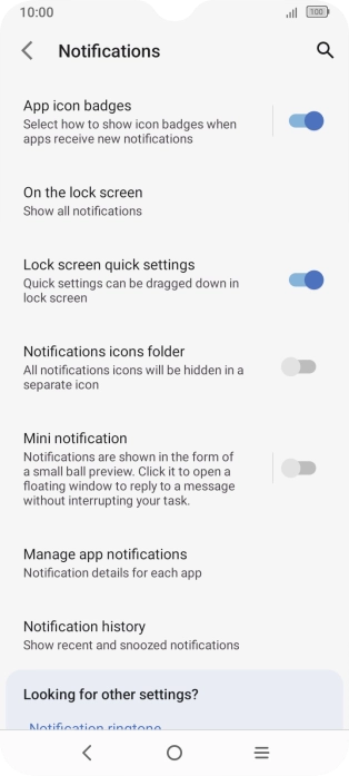 Press Manage app notifications.