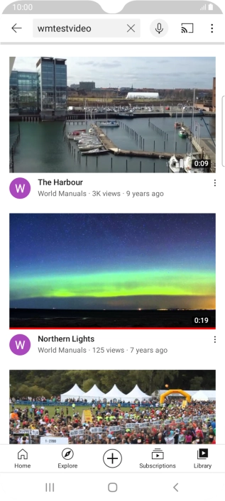 Press the required video clip. Press the required video clip.