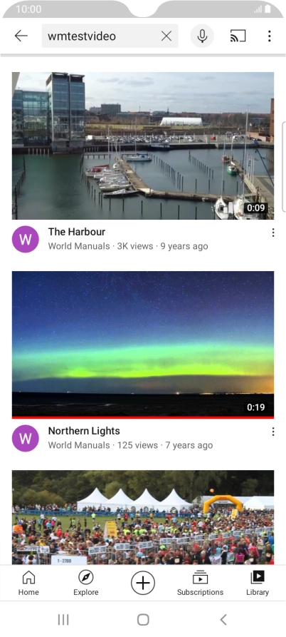 Press the required video clip. Press the required video clip.