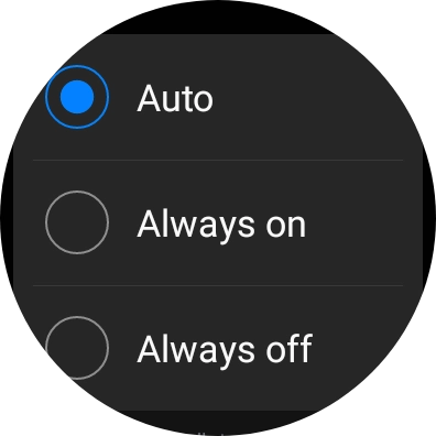 Press the required setting for mobile data usage. Press the required setting for mobile data usage.