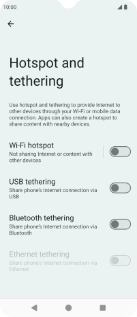 Press Wi-Fi hotspot. Press Wi-Fi hotspot.