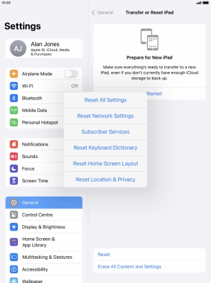 Press Reset All Settings.