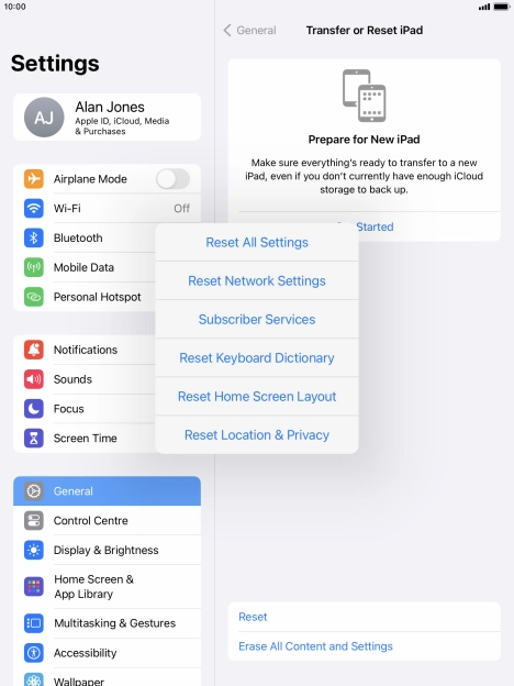 Press Reset All Settings.