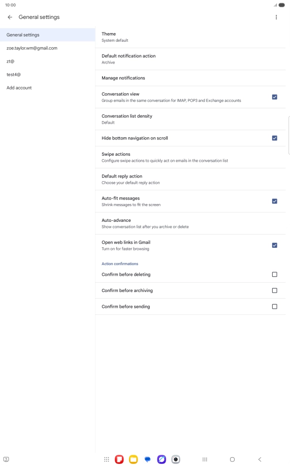Press the required email account. Press the required email account.