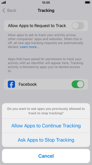 If you turn off the function, press the required setting.
