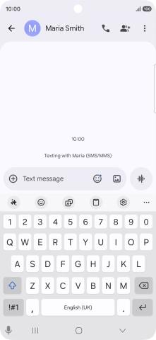 Select an existing conversation or create a new message and press the AI icon.