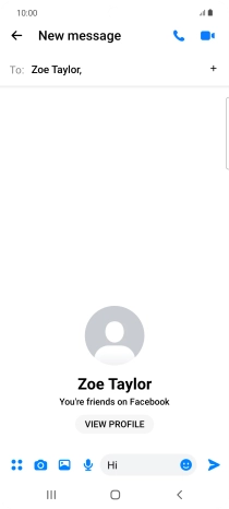 Write the required message and press the send icon. Write the required message and press the send icon.