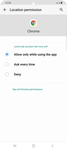 Press the required setting. Press the required setting.