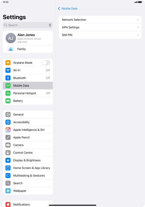 Press APN Settings.