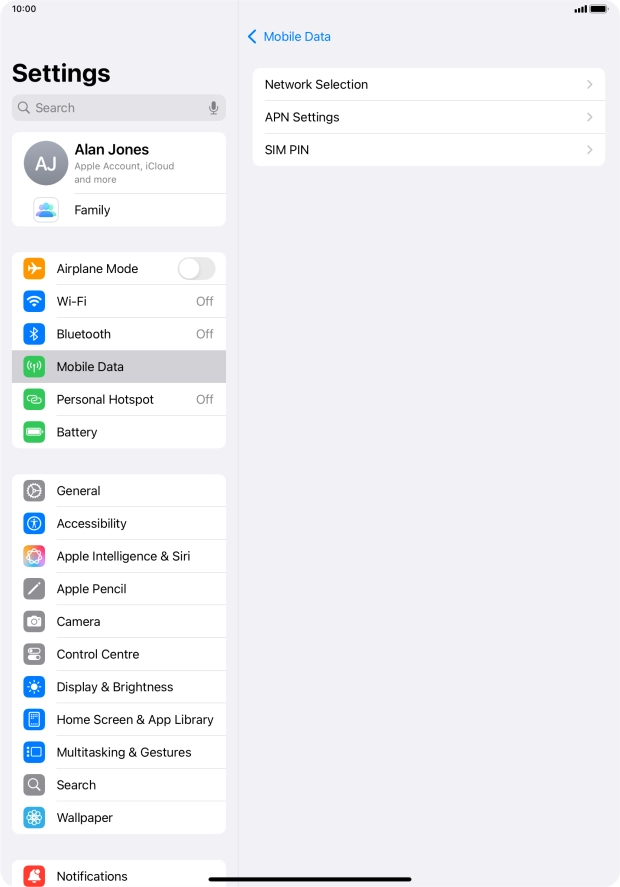 Press APN Settings.