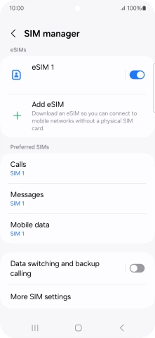Press the required eSIM. Press the required eSIM.