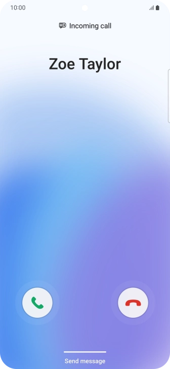 Press and drag the accept call icon right. Press and drag the accept call icon right.