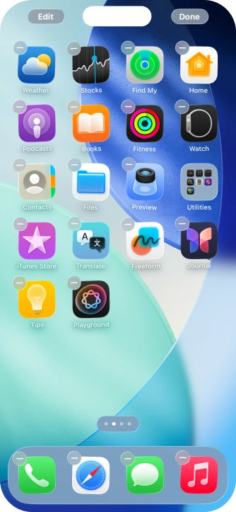 Press the home screen icon.