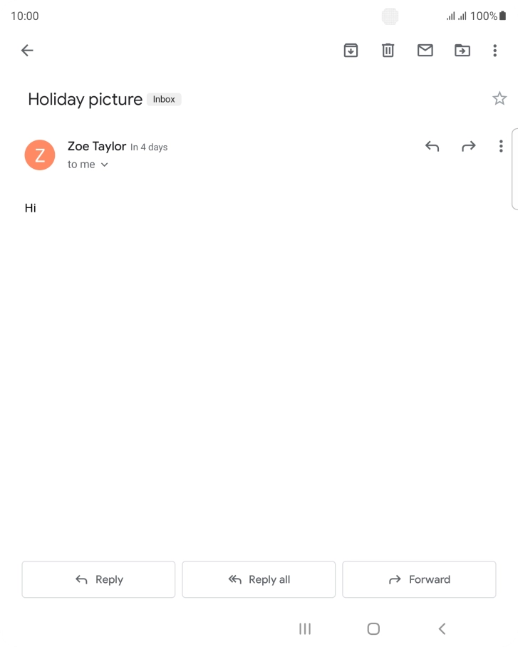 If an application is open on your phone, such as a Mail, you can also use the functions available here, e.g.: Reply to this email.