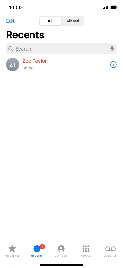 Press the information icon next to the required phone number.