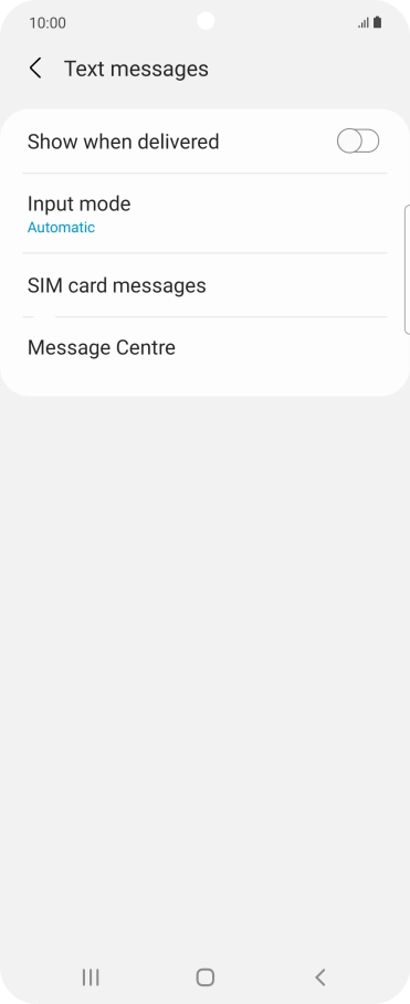 Press Message Centre.