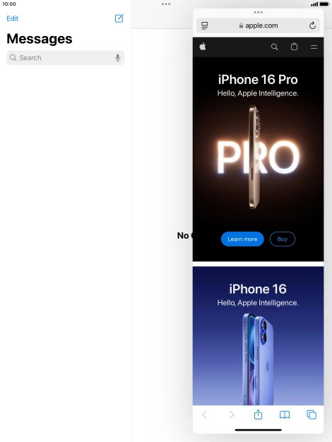 The application now displays on top of the other open application.