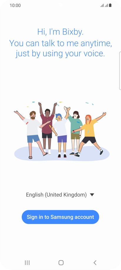 Press Sign in to Samsung account. Press Sign in to Samsung account.