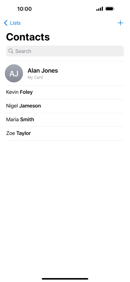 Press the new contact icon.