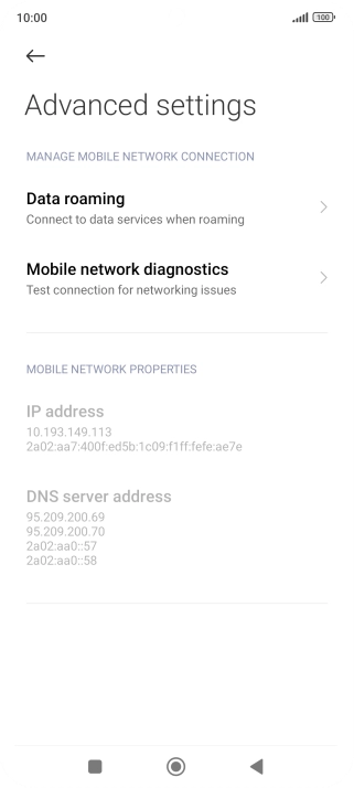 Press Data roaming.