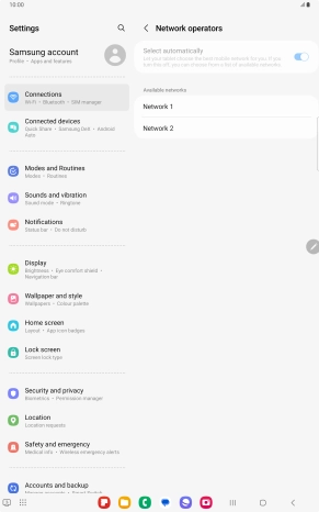 Press the required network. Press the required network.