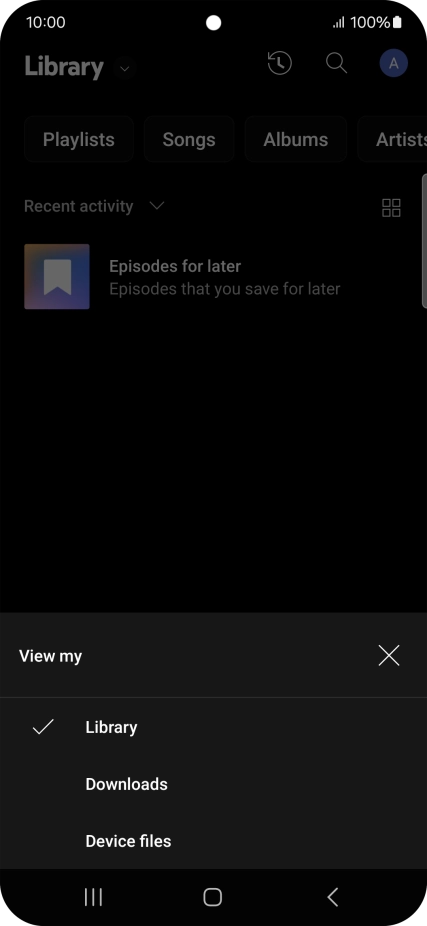 Press the required category and go to the required audio file.