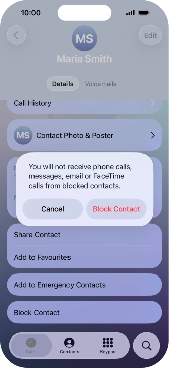 Press Block Contact.