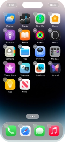Press the home screen icon.