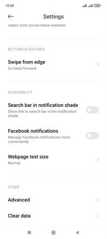 Press Clear data.