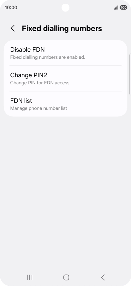 Press Disable FDN.