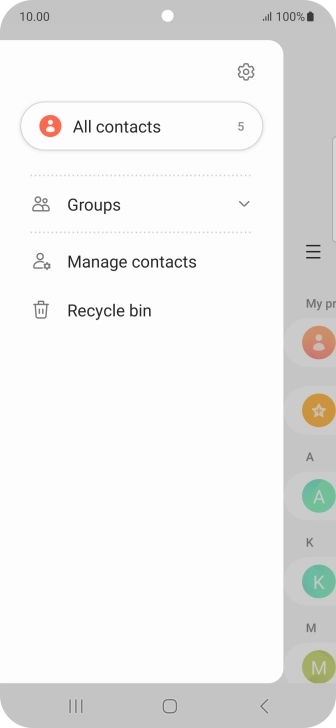 Press Manage contacts. Press Manage contacts.