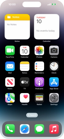 The battery charging icon shows that the battery is charging.
