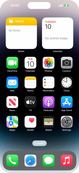 The battery charging icon shows that the battery is charging.