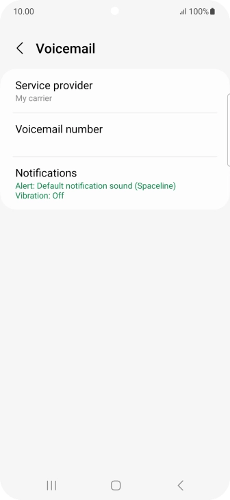Press Voicemail number. Press Voicemail number.