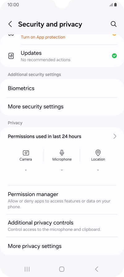 Press Permission manager.