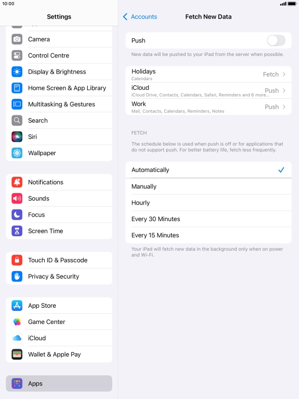 If you turn off the function, press the required setting.