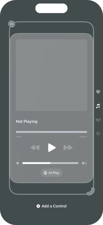 Press the remove icon on the required Control Centre page to remove it from Control Centre.