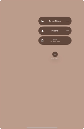 Press the required focus mode to activate or deactivate it immediately.
