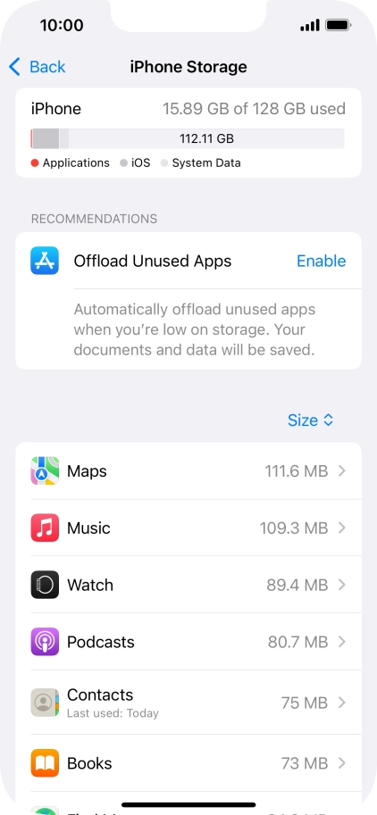 Press the required app.