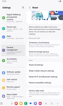 Press Reset mobile network settings.