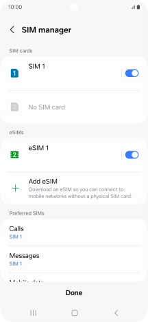 Press the required eSIM.