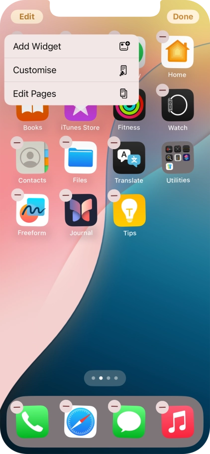 Press Customise.