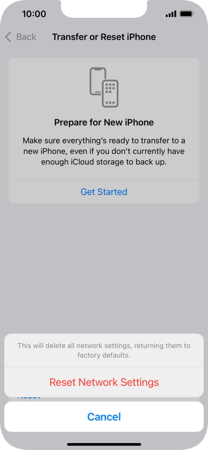 Press Reset Network Settings. Press Reset Network Settings.